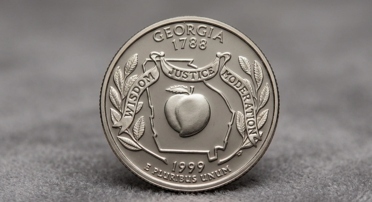 single 1999 Georgia quarter centered